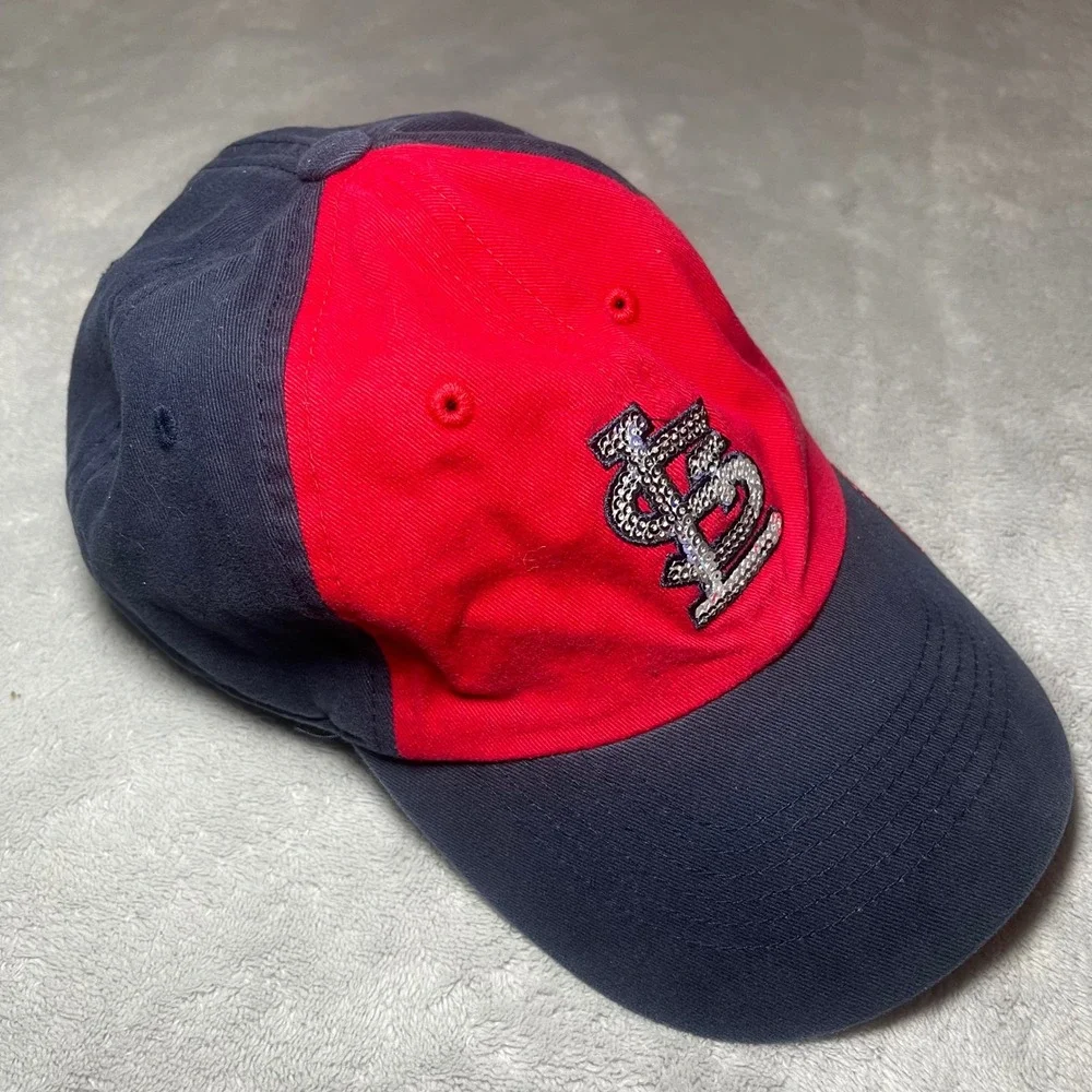 St Louis Cardinals Hat Womens Navy Red Fan Favorite MLB Sequined Logo Adjustable